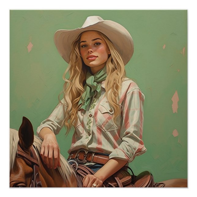 Prairie Saddles: Cowgirl Wall Art Poster (Vorderseite)