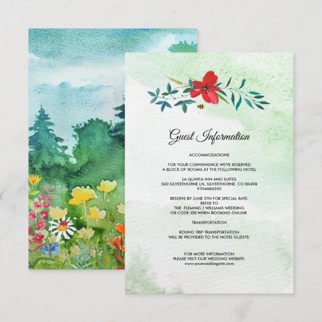 prairie sauvage | Cartes d'informations sur le Mar (Devant / Derrière)