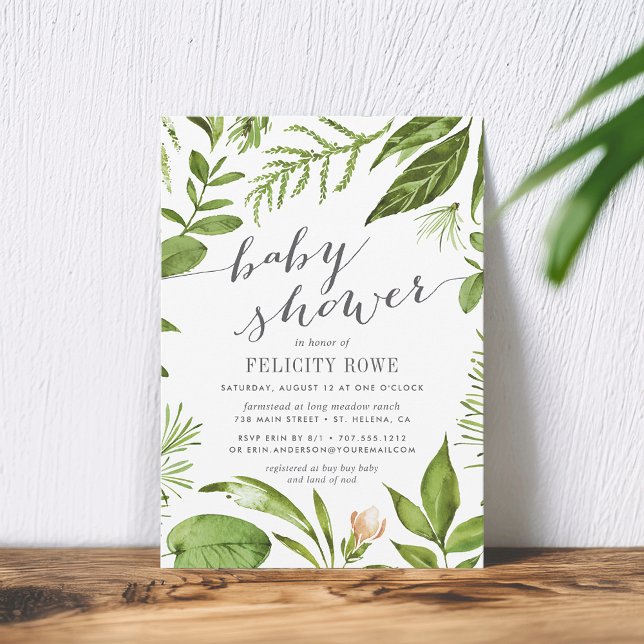 prairie sauvage | Invitation au Baby shower botani (Créateur téléchargé)
