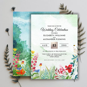 prairie sauvage   Invitations de mariage d'été dan