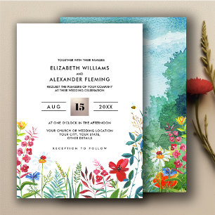 prairie sauvage   Invitations de mariage d'été dan