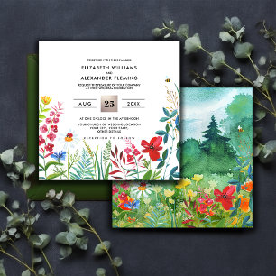 prairie sauvage   Invitations de mariage d'été dan