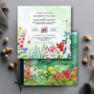 prairie sauvage   Invitations de mariage d'été dan