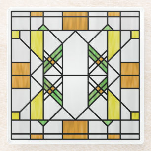 Prairie School Style Interpretation Nr. 2 Glasuntersetzer