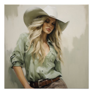 Prairie Willows über Cowgirl Wall Art Poster