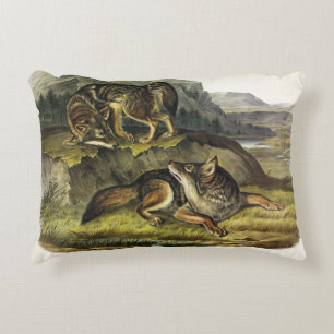 Prairie Wolf (Coyote) von Audubons Quadrupeds Dekokissen