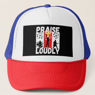 PRAISE LOUDLY Christlich Bible-Inspiriert Design T Truckerkappe