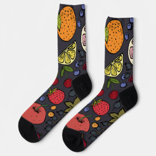 Praktisch liebevolles Fruchtmuster l Farbiges Desi Socken