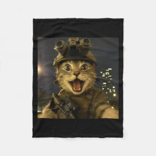 Praktische Katzen-Meme  Fleecedecke