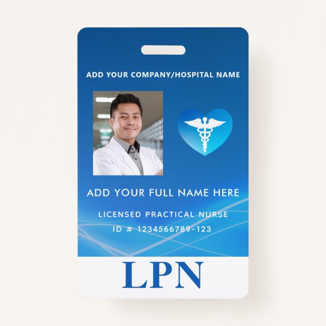 Praktische LPN-Lizenzschlüssel, Foto-ID mit Logo Ausweis (Vorderseite)