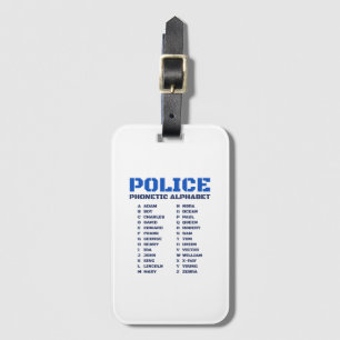 Praktische Polizei Phonetische Alphabet - A bis Z Gepäckanhänger