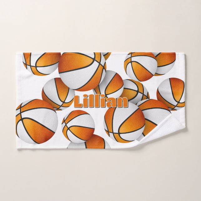 praktische Sportgeschenke orange weiße Basketball Handtuch (Handtuch)