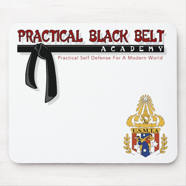 Praktischer schwarzer Gürtel/USMTA Mousepad (Vorne)