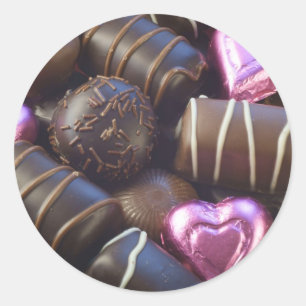 Pralinen mit rosa Folie Runder Aufkleber