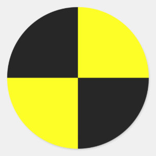 Prallkleber schwarz und gelb runder aufkleber