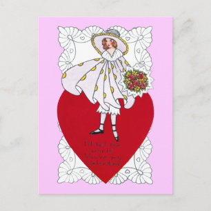 Prallplatte, Herzund DoilyVintager Valentine Feiertagspostkarte