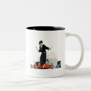 Prallplatte und Roadster Zweifarbige Tasse