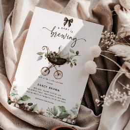 Pram 'Baby is Brewing' Coffee Baby Shower Einladung