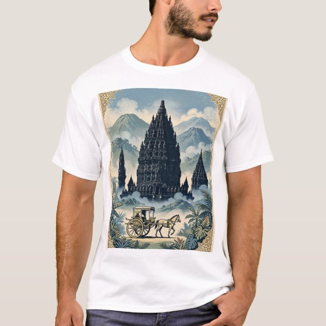 Prambanan Hindu-Tempel Java Indonesien T-Shirt (Vorderseite)