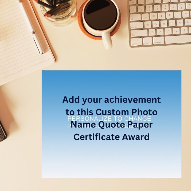 Prämie für das Foto für das Zitat von Papierdokume (Custom Photo Name Quote Paper Certificate Award)