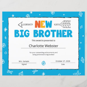 Prämie für das neue Brother Certificate Sibling