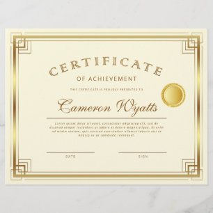 Prämie für die Erfüllung eines Gold Border Certifi Flyer