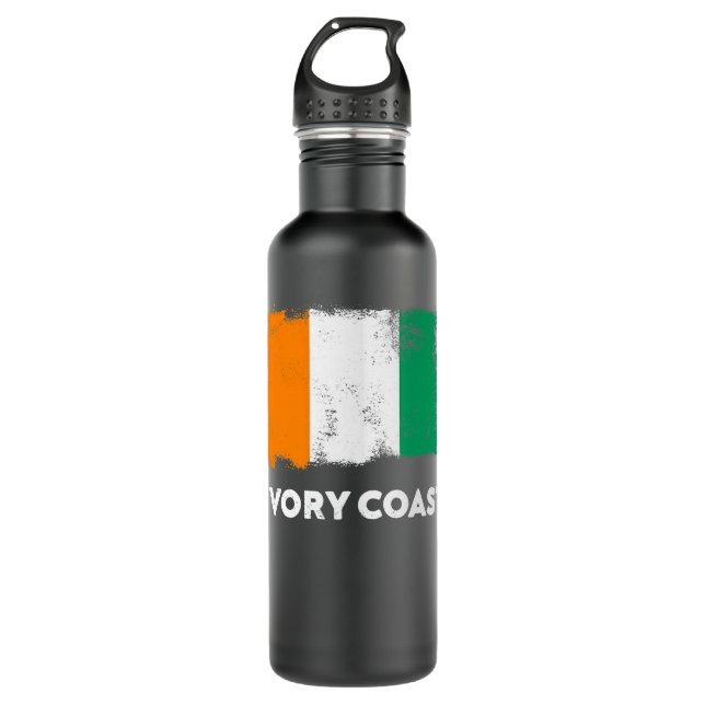 Prämie für die Flagge von Côte d'Ivoire Edelstahlflasche (Vorderseite)