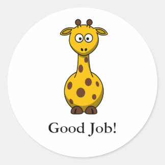 Prämienaufkleber für niedliche Cartoon Giraffe Runder Aufkleber