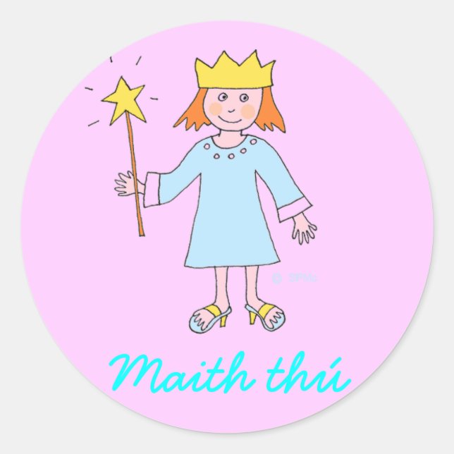 Prämienaufkleber für Princess in irischer Sprache Runder Aufkleber (Vorderseite)