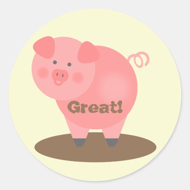 Prämienaufkleber für Studierende - Schwein und Mud Runder Aufkleber (Vorderseite)