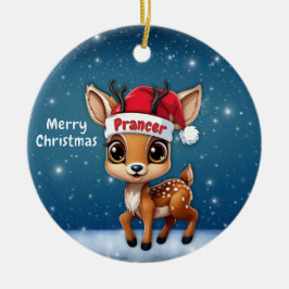 Prancer Baby Deer, Fawn, Doe, Reindeer🦌 🎄 Keramik Ornament