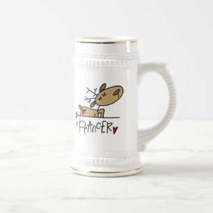 Prancer Rentier Weihnachts-T-Shirts und Geschenke Bierglas