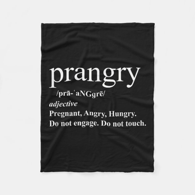 Prangry Definition Shirt Schwangerschaft Funny Gra Fleecedecke (Vorderseite)