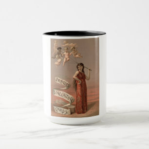 Prang's Valentine Cards AD, Woman & Cherubs Tasse