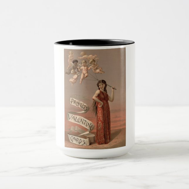 Prang's Valentine Cards AD, Woman & Cherubs Tasse (Zentrum)