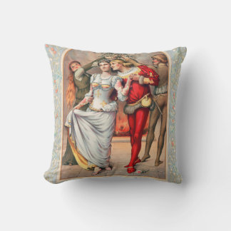 Prang's Weihnachtskarte (ca. 1886) Kissen