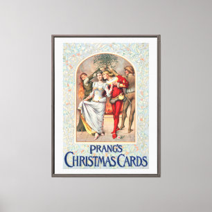 Prang's Weihnachtskarte (ca. 1886) Leinwanddruck