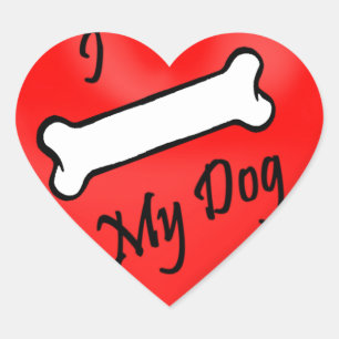 Prank I (os) mes autocollants de coeur de chien