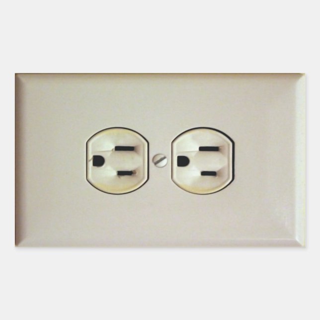 Prank Wall Outlet Decal Rechteckiger Aufkleber (Vorderseite)