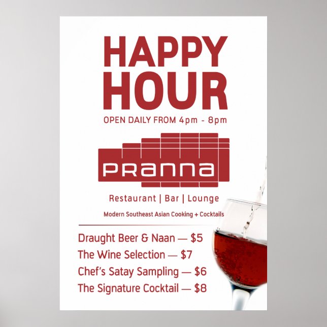 Pranna Happy Hour Poster Lighter Red (Vorne)