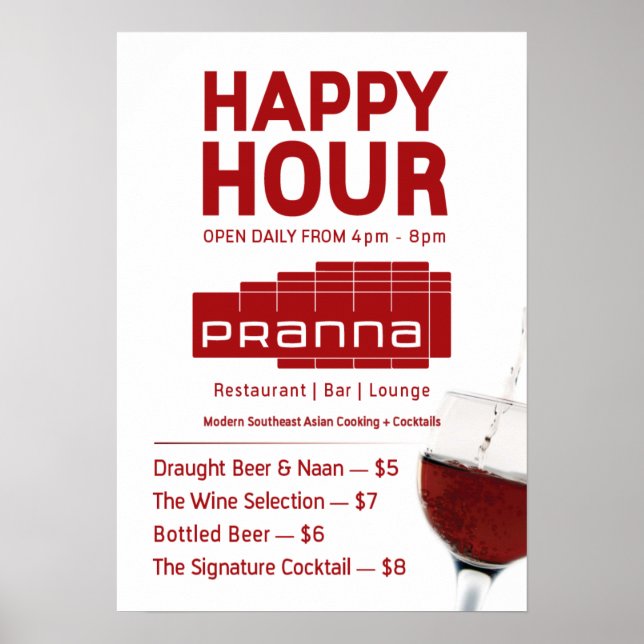 Pranna Happy Hour Poster Lighter Red Jul-23 (Vorne)