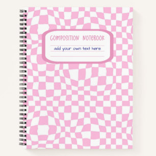 Präppy-Pink-Schachbrett Notizbuch