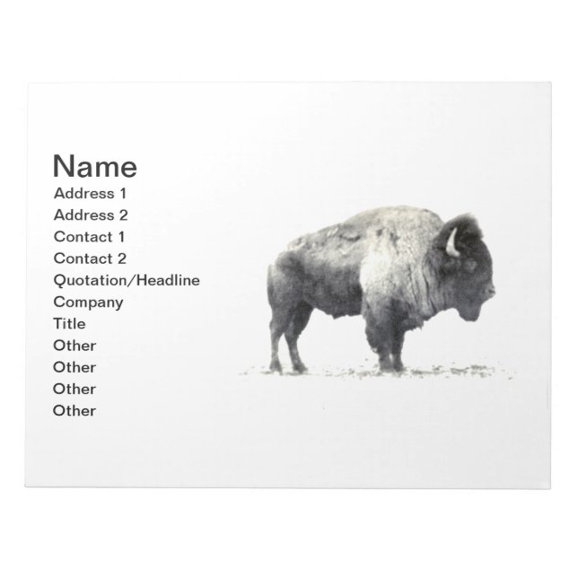 Prärie-Bisons Notizblock (Vorderseite)