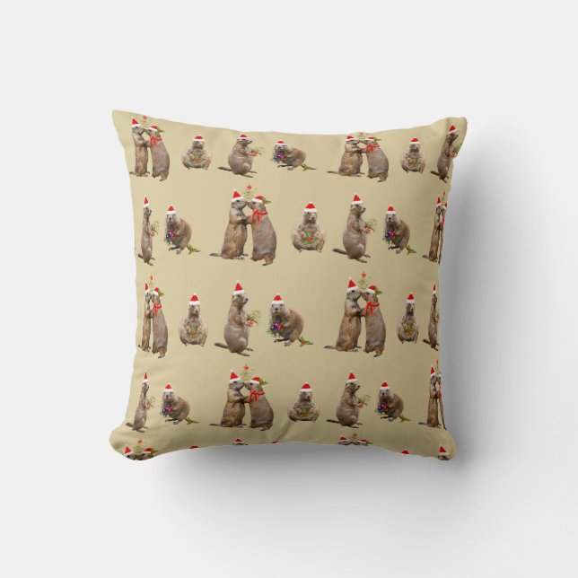 Prärie Christmas Pillow (Gold) Kissen (Vorderseite)