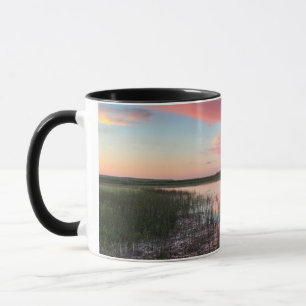 Prärie-Teich spiegelt Wolken eines brillanten Sonn Tasse