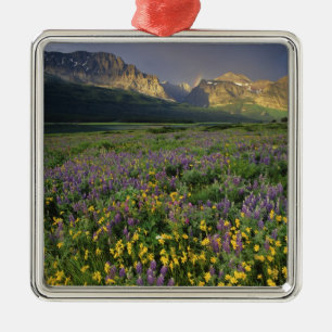Prärie-Wildblumen füllen Wiese am See Ornament Aus Metall