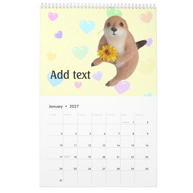 Präriehund, Calendar Kalender (Jan 2027)