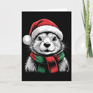 Präriehund Weihnachten Santa Hut Schal Weihnachtsk Karte