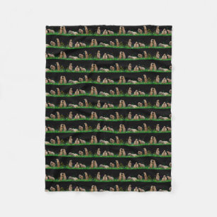Präriehund-Wiese-Flanelldecke (Schwarz) Fleecedecke