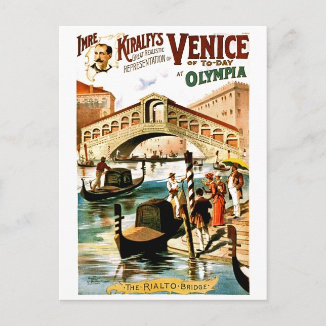 Präsentation der Stadt Venedig in Olympia, Vintag Postkarte (Vorderseite)
